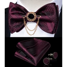 Exqusite Men's Self-tie Bowties Wedding Neck Ties For Man Accessories Cufflinks Hanky Brooch Set Red Black Yellow Blue Bowtie
