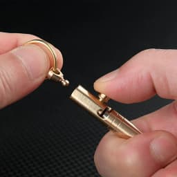 Brass Quick Release Writing Pen Cylindrical Bolt Ballpoint Pen Mini Keychain Business Signature Stationery Gift Pen EDC Tool