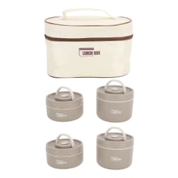 Insulated Lunch Container Box 304 Stainless Steel Sealed Multifunction Portable Round Thermal Bento Box with Thermal Bag