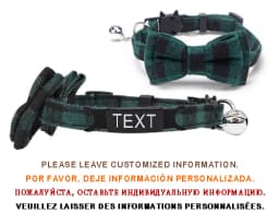 Personalized Cat Collar Name ID Bowknot Safety Breakaway Bow Tie Buckle Plaid Chihuahua Necklace Elastic Adjustable Dog Collar