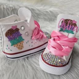 Dollbling Shell Simulation DIY Bling Handmade Shoes Canvas Mermaid Theme Kids High Top Pearls Sneakers Under the Sea Shoes