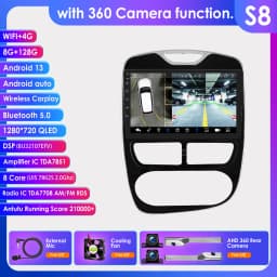 10.1" Hizpo 2Din Android Car Radio for Renault Clio 2012 - 2019 Snapdragon 6115 GPS Navi DSP RDS SWC 4G BT Auto CarPlay 360°CAM