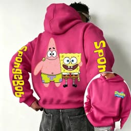 SpongeBob SquarePants and Patrick Star Cartoon Anime 2026 New Spring and Autumn Men's and Women's Fashion Hooded Sports Hoodies