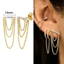 925 Sterling Silver Ear Needle Crystal Zircon Tassel Pendant Hoop Earrings Retro Small Fragrance Style High Jewelry Women Gifts