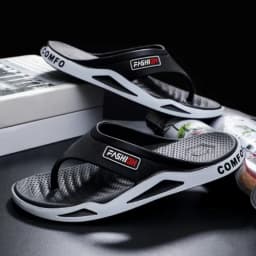 Men's New Spring and Summer Casual Color-Blocking Versatile Eva Comfortable Flip-Flops for Indoor Home Bathroom and Outdoor Daily Use