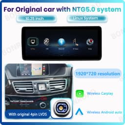 BONROAD 1920*720 10.25 Car Multimedia Touch Screen Wireless CarPlay Android Auto Radio GPS Stereo For Mercedes Benz E Class W212 Mirroring Airplay Autolink Navigation Display