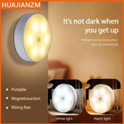 1pc Motion Sensor Night Light - Wireless LED Detector Lamp Automatic On/Off for Bedroom Staircase Closet and Room Decor