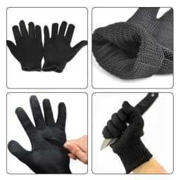 1 Pair Stainless Steel Wire Cut Resistant Anti-Cutting Safety Protective Gloves