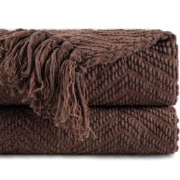 Battilo Chenille Knitted Throw Blanket for Couch Soft Thick Decorative Sofa Blanket Plaid Bed Throws Spring Living Room Decor