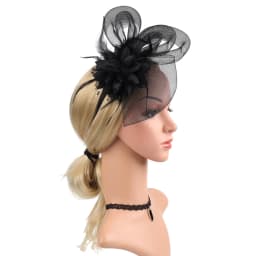 2025 New Fascinator Feathers Mesh Ribbons Brides Hair Accessories Headband or a Clip Cocktail Tea Party Headwewar Wedding