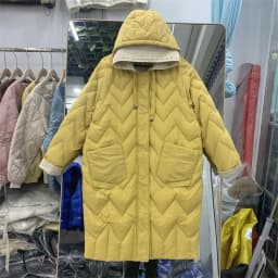 Autumn Winter Warm Knitted Patchwork Hooded Coat Women Thicken White Duck Down Jacket Parka Female Bigsize Long Puffer Outwears
