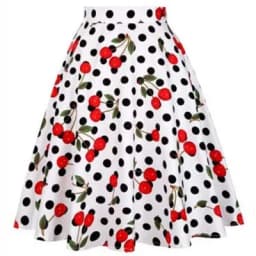Small Red Polka Dot Cotton Womens Sexy Midi Summer Skirt Pin Up  High Waist Retro Vintage Rockabilly 50s Women Skirt