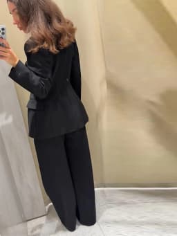 Casual Black Blazer Pants Set Women Full Sleeve Button Closed Waist Long Straight Solid Pant Sets Female 2026 Spring Lady Suits
