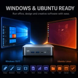 Ninkear M8 Mini PC AMD Ryzen 7 8745HS, Radeon 780M Graphics, 16GB DDR5 1TB SSD, 8K or Triple 4K Display, USB-C, USB 3.2, HDMI, DP 2.0, 2.5G LAN, WiFi 6, Windows 11 Pro