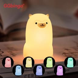 GGbingo Cute Pear Night Light 7-Color Dimmable Touch Control Night Light Silicone Stress Reducing Pat Duck Lamp USB Rechargeable