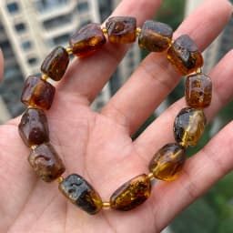 Original Amber Bracelets for Unisex New Genuine Irregular Beads Natural Black Medical Green Healing Jewelry Factory Unique Gift