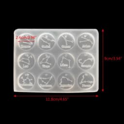 Keychain Pendant Twelve Constellation Silicone Mold For DIY Epoxy Resin Casting Creative Earrings Jewelry Pendants Making Molds