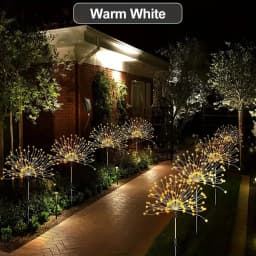 8 Mode Solar Powered Outdoor Grass Globe Dandelion Fireworks Lamp 90/120/150/180/200 LED For Garden Lawn Landscape Holiday Light