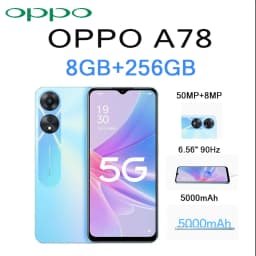 OPPO A78 6.56" Display 8GB+256GB 50MP AI Cam 5000mAh Long Lasting Battery 5G LTE 2026 Newest Dual SIM Unlocked Smartphone