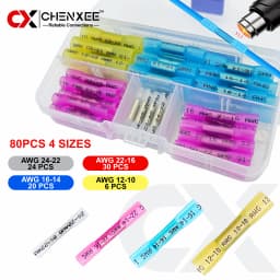 Heat Shrink Butt Connectors Kit, Butt Splice Set, Insulated IP67 Waterproof Electrical Marine Automotive Wire Crimp Terminals