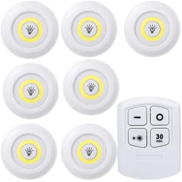 Dimmable LED Under Cabinet Light with Remote Control Battery Operated LED Closets Lights Wardrobe Bathroom Lighting Night Light