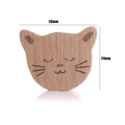 10Pcs Beech Beads Heart Butterfly Rainbow Elephant Flower Animal Wooden Beads for Bbay Chew Teether Beads Pacifier Clips Chain