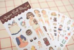 MQStyle 6Pcs/Pack New 2019 Cute Creative Stickers Paper Girl Combination Paper Doll Mate Stationery Sticker H0128