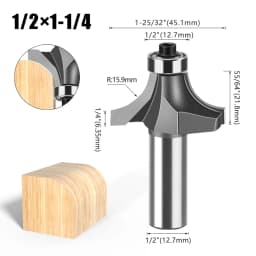 1pc 1/4" 1/2" Shank Woodworking Round Router Bit Woodworking Milling Cutter Slotting Tool Trimming Machine Router Bit