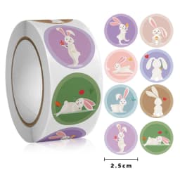 100-500pcs Happy Easter Stickers Cute Rabbit Stickers Gift Sealing Labels Baking Package DIY Wrapping Box Kids Gift Bag Decor