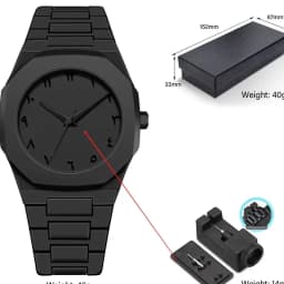 Classic Middle Eastern Arabic Numeral Dial Blue Gold Quartz Watch for Men's Casual TPU Plastic Waterproof Watch Can Customize