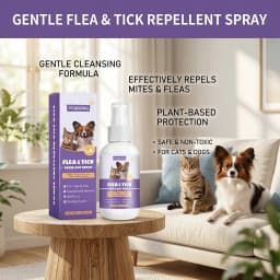 Pet Flea Spray Effectively Removing Fleas Ticks Relieve Skin Itching Natural Ingredients Non Irritating Dog & Cat Flea Repellent