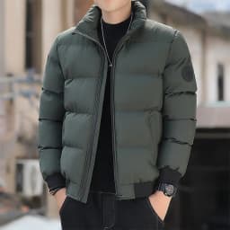 Men Cotton-Padded Jacket 2025 Winter Trend Tiger Head Logo Short Padded Men Jacket Thick Casual Padded Jacket Male Parkas M-5Xl