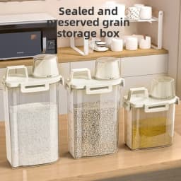 1.75/ 2.5/3L Transparent Storage Jar for Grains, Rice Bucket, Tea, Dried Fruits Storage Box, Kitchen Grain Bucket, Storage Jar