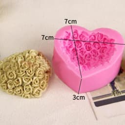 3D Love Heart Rose Flower Silicone Soap Mold Handmade Candle Making Mold Diy Chocolate Cake Decoration Baking Tools Home Gifts