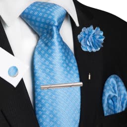 Brown Yellow Plaid Ties For Men Luxury 8cm Silk Tie Pin Pocket Square Cufflinks Tie Clip Set Business Party Wedding Accessories