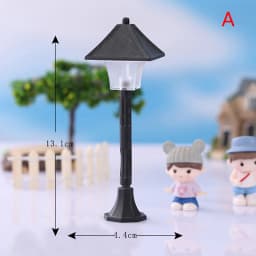 Miniature Christmas Street Lamp Post LED Lights Park Bench & Streetlight Micro Landscape Fairy Garden Ornament Dollhouse Decor
