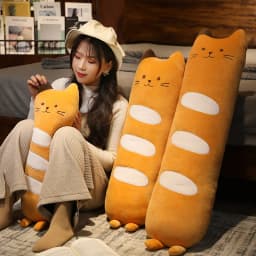 100cm Long Animals Plush Toy Stuffed Squishy Animal Bolster Pillow Cat Cylindrical Plushie Toy Sleeping Friend Best Gifts