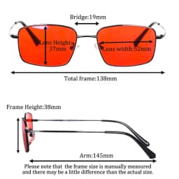 blue light glasses men Orange lens Red lens Clear lens Metal glasses blue light protection Blue light blocking glasses for male