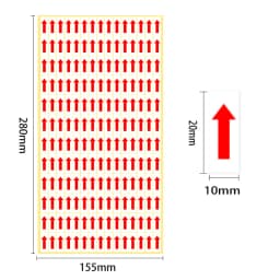 10 PCS Red Arrow Stickers Self Adhesive Custom Labels Round Square Unhealthy Product Indication Rework Sign