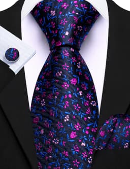 Elegant Spring Style Flower Men Tie Set Casual Wedding Business Necktie Hanky Cufflinks 3PCS Suit Accessories Mint Green Pink