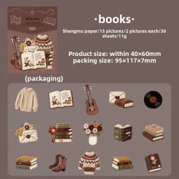 30pcs Creative Embossed Sweet Little Things Stickers for Card Photo Frame Decor Scrapbook Collage Handmade Materials
