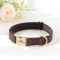 Personalized PU Leather Dog Collar Free Engraved Pet Collars Customized ID Name Necklace For Small Medium Large Dogs 9 Colors