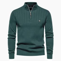 2023 New Autumn Zipper Pullover Sweaters for Men High Quality Warm Winter Stand Collar Cotton Knitted Sweater Men
