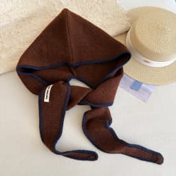 Winter Edge-Locked Balaclava Hat For Women, Slimming Face Effect, Ear-Protecting, Knitted Warm Hat And Scarf All-In