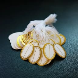100Pcs Round Rectangle Card Paper Jewelry Price Labels Gold/Silver Edge Jewellery Hangtags Display Tool Blank Hanging Tags