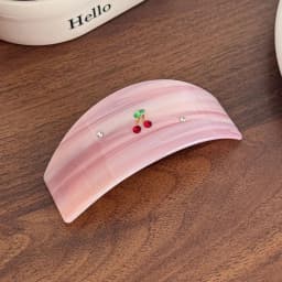 1pc New diamond-studded cherry hair claw, high-end sweet multicolor diamond acetate hair clip, hair clip for back-of-head updos