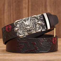 Men Belt Genuine Leather New High Quality Cowhide Handmade Men Waistbands Chinese Dragon Pressed Straps Male Designer Belts