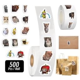 500pcs/roll Cartoon Meme Cat Stickers For School Reward Stickers Classroom Decoration Encouragement Sticker For Student Teacher