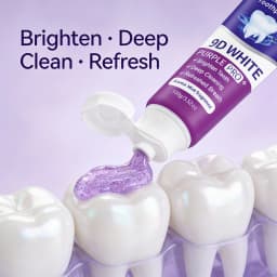 Teeth Whitening Purple Toothpaste, 20% Hydroxyapatite, Contains Menthol, Deep Cleaning for Brighter Teeth, Fresh Breath & Gum Health, Basic Oral Care, Suitable for Everyone, An Essential Travel Item, It Is the Ideal Gift for Men and Women
