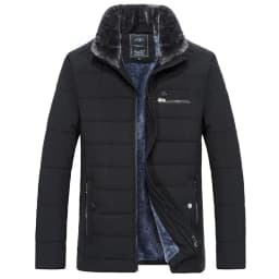 Men's Warm Jacket Winter Parka Fur Collar Windbreaker Cotton Padded Anorak Thick Black Coat Male Casual Autumn Fleece Jacket Men